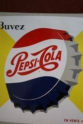 Pepsi Cola Tin Advertising Sign 