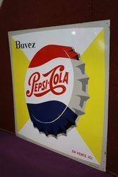 Pepsi Cola Tin Advertising Sign 