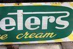 Peters Ice Cream Enamel Advertising Sign 