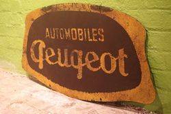 Peugeot Automobiles Double Sided Tin Advertising Sign 