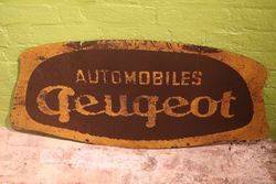 Peugeot Automobiles Double Sided Tin Advertising Sign 