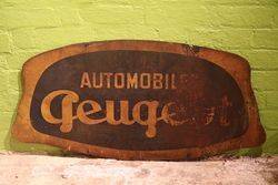 Peugeot Automobiles Double Sided Tin Advertising Sign 