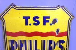 Philips  T S F Service Double Sided Enamel Sign 