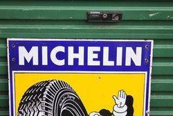 Pictorial Michelin Shield Enamel Advertising Sign 