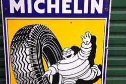 Pictorial Michelin Shield Enamel Advertising Sign 