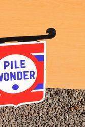 Pile Wonder Enamel Post Mount Sign