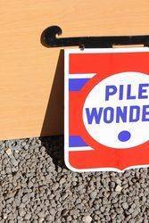 Pile Wonder Enamel Post Mount Sign