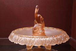 Pink Glass Art Deco Pelican Float Bowl  