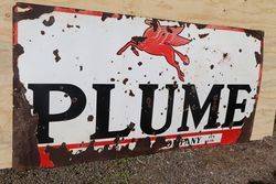 Plume Enamel Advertising Sign Vacuum Oil Company