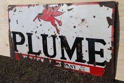 Plume Enamel Advertising Sign Vacuum Oil Company