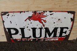 Plume Enamel Advertising Sign Vacuum Oil Company