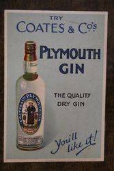 Plymouth Gin Coates and Co Card Advertising 