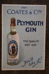 Plymouth Gin Coates and Co Card Advertising 