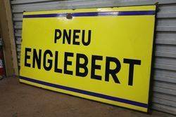 Pneu Englebert Tyre Enamel Advertising Sign 