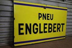 Pneu Englebert Tyre Enamel Advertising Sign 