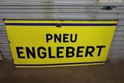 Pneu Englebert Tyre Enamel Advertising Sign 