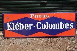 Pneus KleberColombes Enamel Advertising Sign 