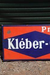 Pneus KleberColombes Enamel Advertising Sign 