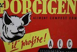 Porcigene Aliment Compose Complet French Advertising Tin Sign