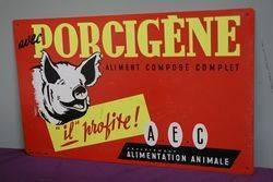 Porcigene Aliment Compose Complet French Advertising Tin Sign