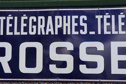 Postes  Telegraphes Brosses French Enamel Advertising Sign  