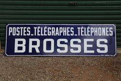 Postes  Telegraphes Brosses French Enamel Advertising Sign  