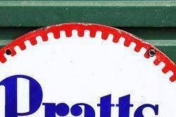 Pratts Motor Oil Double Sided Enamel Advertising Sign 