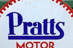 Pratts Motor Oil Double Sided Enamel Advertising Sign 