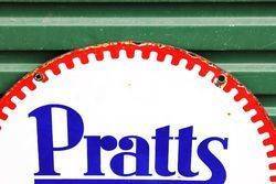 Pratts Motor Oil Double Sided Enamel Advertising Sign 