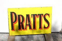 Pratts Petroleum Enamel Advertising Sign