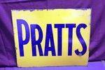 Pratts Post Mount Enamel Sign