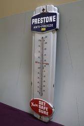 Prestone AntiFreeze Enamel Advertising Thermometer Sign 