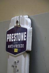 Prestone AntiFreeze Enamel Advertising Thermometer Sign 