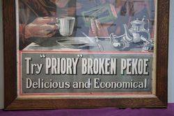 Priory Tea Wooden Framed  Advertising Sign 