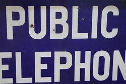 Public Telephone Double Sided Enamel Sign 