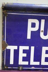 Public Telephone Double Sided Enamel Sign 