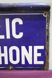 Public Telephone Double Sided Enamel Sign 