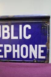 Public Telephone Double Sided Enamel Sign 