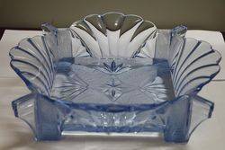 Quality Art Deco Blue Glass Bowl 