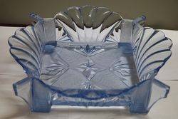 Quality Art Deco Blue Glass Bowl 
