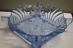 Quality Art Deco Blue Glass Bowl 