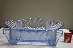Quality Art Deco Blue Glass Bowl 