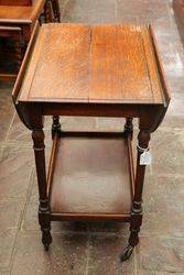 Quality Oak Drop Side Tea Trolley C1925 