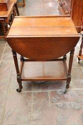 Quality Oak Drop Side Tea Trolley C1925 