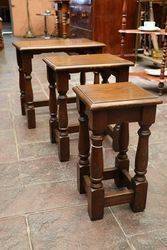 Quality Oak Nest of 3 Tables 