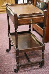 Quality Oak Trolley with Drawer + Drop Side 