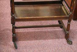 Quality Oak Trolley with Drawer + Drop Side 