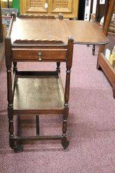 Quality Oak Trolley with Drawer + Drop Side 