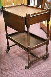 Quality Oak Trolley with Drawer + Drop Side 