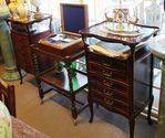 Quality Pair Of Late Victorian Mahogany Satinwood Inlaid Music Cabinets English C1900